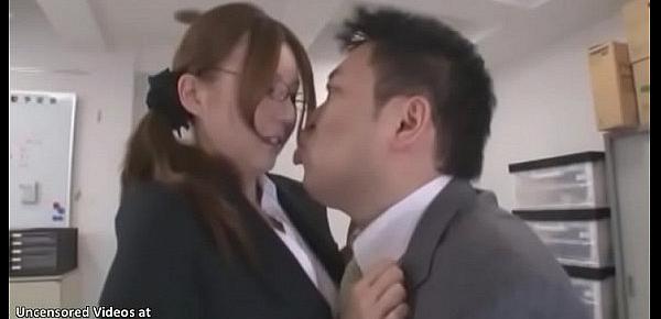  Japanese secretary has sex with horny office guy